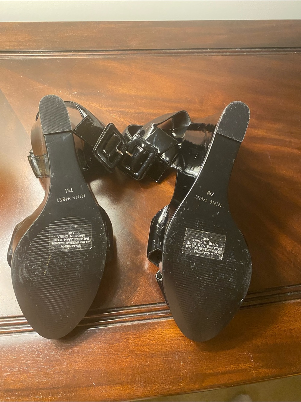 Nine West Black Patent Leather Strappy Sandals - Women - Picture 6 of 7